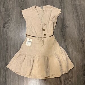 Rhythm Beige Button-Front Mini Dress